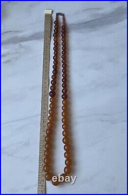 Very Rare Soviet Amber Beads with Natural Coral, 33 inches