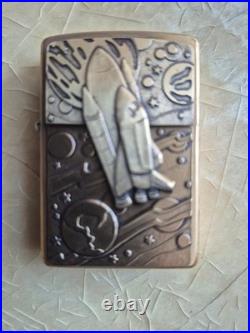 Very Rare Space Ship Brass Zippo Lighter 2000 New In Box