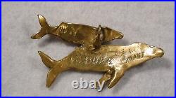 Very Rare Steven Burr Art Studio Brass Humpback Whale 1970's Vintage Pendant
