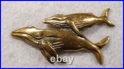 Very Rare Steven Burr Art Studio Brass Humpback Whale 1970's Vintage Pendant Very Rare Steven Burr Art Studio Brass Humpback Whale 1970's Vintage Pendant