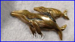 Very Rare Steven Burr Art Studio Brass Humpback Whale 1970's Vintage Pendant