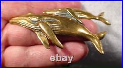 Very Rare Steven Burr Art Studio Brass Humpback Whale 1970's Vintage Pendant Very Rare Steven Burr Art Studio Brass Humpback Whale 1970's Vintage Pendant