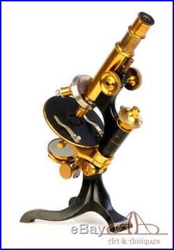 Very Rare Stiassnie French Brass Microscopie. France, Circa 1900