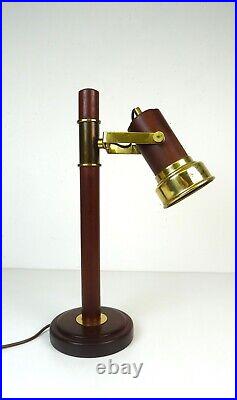 Very Rare Stunning MID Century Teak & Brass Spot Desk Lamp By Temde 1960