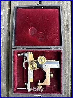Very Rare Turn Of The Century E. Leitz Wetzlar Brass Microscope Slide Stage +Box