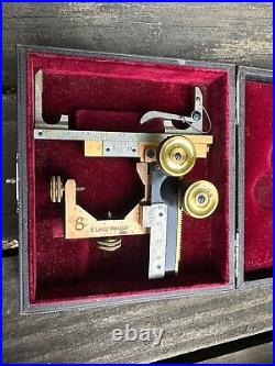 Very Rare Turn Of The Century E. Leitz Wetzlar Brass Microscope Slide Stage +Box