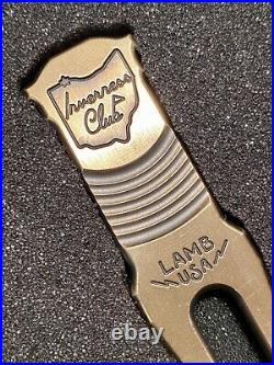 Very Rare Tyson Lamb Clock Inverness Golf Club Brass Divot Tool New