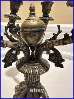 Very Rare Unique Antique Franch Brass Candle Holder