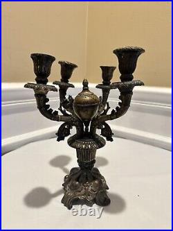 Very Rare Unique Antique Franch Brass Candle Holder