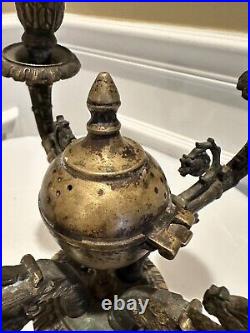 Very Rare Unique Antique Franch Brass Candle Holder