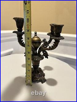 Very Rare Unique Antique Franch Brass Candle Holder