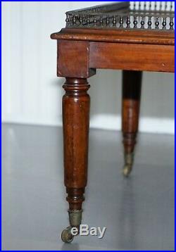 Very Rare Victorian Mahogany Coffee Table With Brass Gallery Rail After Gillows
