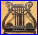 Very-Rare-Vintage-10x11-Heavy-Brass-Lyra-Harp-Notes-Book-Cookbook-Stand-Holder-01-up