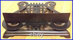 Very Rare Vintage 10x11 Heavy Brass Lyra Harp Notes Book Cookbook Stand Holder
