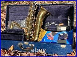 Very Rare Vintage 1960s Buescher B12 Top Hat and Cane Tenor Saxophone