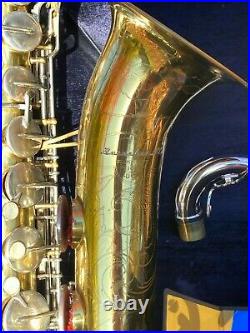 Very Rare Vintage 1960s Buescher B12 Top Hat and Cane Tenor Saxophone
