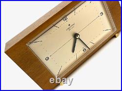 Very Rare Vintage 60s MID Century Teak Brass Feet Desk Clock By Junghans Ato Mat