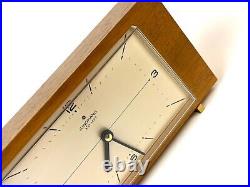 Very Rare Vintage 60s MID Century Teak Brass Feet Desk Clock By Junghans Ato Mat