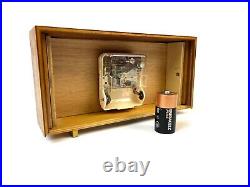 Very Rare Vintage 60s MID Century Teak Brass Feet Desk Clock By Junghans Ato Mat