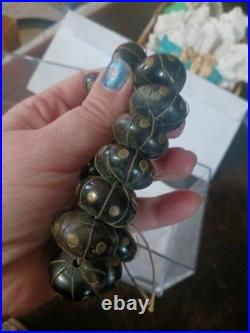 Very Rare, Vintage African Bone/horn Beaded Bracelet With Brass Prayer Beads