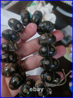 Very Rare, Vintage African Bone/horn Beaded Bracelet With Brass Prayer Beads