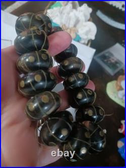 Very Rare, Vintage African Bone/horn Beaded Bracelet With Brass Prayer Beads