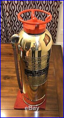 Very Rare Vintage Antique Brass Randolph Fire Extinguisher