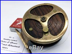 Very Rare Vintage Australian Fishing Reel Headley Ireland Cedar Brass Wheel Back