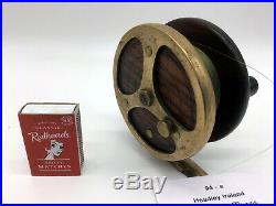 Very Rare Vintage Australian Fishing Reel Headley Ireland Cedar Brass Wheel Back
