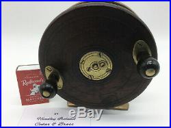 Very Rare Vintage Australian Fishing Reel Headley Ireland Cedar Brass Wheelback