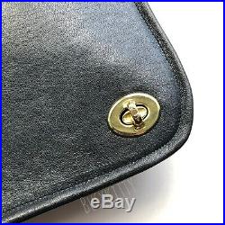 Very Rare Vintage Bonnie Cashin Era Navy Leather Foldover Double Turnlock Clutch