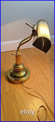 Very Rare Vintage Brass Adjustable Desk Lamp Bankers Lamp