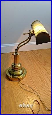 Very Rare Vintage Brass Adjustable Desk Lamp Bankers Lamp