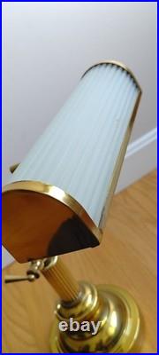 Very Rare Vintage Brass Adjustable Desk Lamp Bankers Lamp