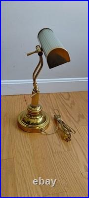 Very Rare Vintage Brass Adjustable Desk Lamp Bankers Lamp