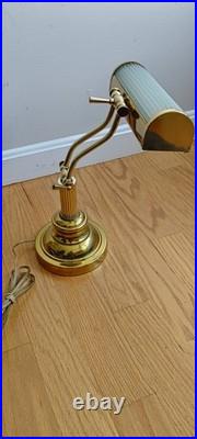 Very Rare Vintage Brass Adjustable Desk Lamp Bankers Lamp