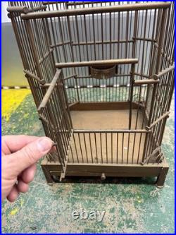 Very Rare Vintage Brass Birdcage Unique Solid Quality