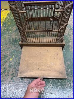Very Rare Vintage Brass Birdcage Unique Solid Quality