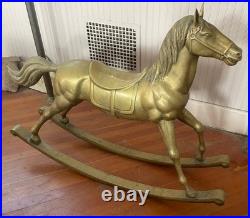Very Rare Vintage Brass Horse 50 wide, 27 tall, 12 deep