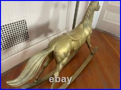 Very Rare Vintage Brass Horse 50 wide, 27 tall, 12 deep