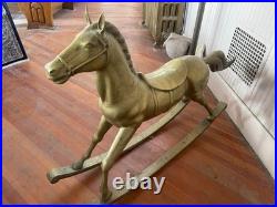 Very Rare Vintage Brass Horse 50 wide, 27 tall, 12 deep