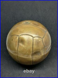 Very Rare Vintage Brass Soccer Ball, 17 Cm Tall