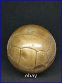 Very Rare Vintage Brass Soccer Ball, 17 Cm Tall