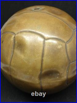 Very Rare Vintage Brass Soccer Ball, 17 Cm Tall Very Rare Vintage Brass Soccer Ball, 17 Cm Tall