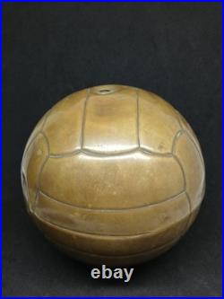 Very Rare Vintage Brass Soccer Ball, 17 Cm Tall