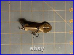 Very Rare Vintage Buck Perry Red-eye Brass Spoonplug