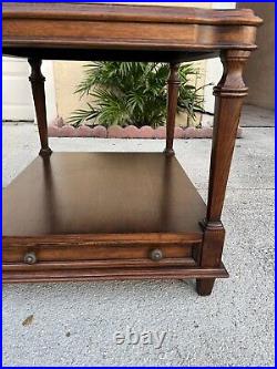 Very Rare Vintage Ethan Allen End Table Classic Manor Solid Wood Circa 1980