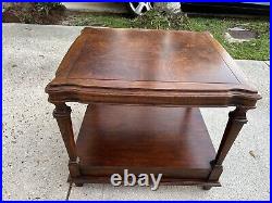 Very Rare Vintage Ethan Allen End Table Classic Manor Solid Wood Circa 1980