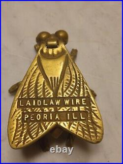 Very Rare Vintage Laidlaw Wire Brass Fly Match Holder/Ashtray