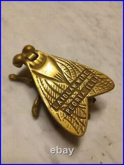 Very Rare Vintage Laidlaw Wire Brass Fly Match Holder/Ashtray